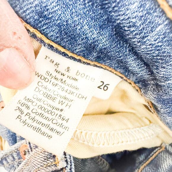 Rag & Bone Dre Low-Rise Slim Boyfriend Raw Hem Denim Jeans Size 26 - Picture 8 of 9